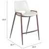 Desi Counter Stool (Set of 2) White & Walnut