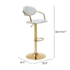 Gusto Barstool White & Gold