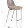 Magnus Counter Stool (Set of 2) Brown & Silver