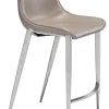 Magnus Counter Stool (Set of 2) Brown & Silver