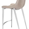 Magnus Counter Stool (Set of 2) Brown & Silver