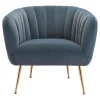 Deco Accent Chair Gray & Gold