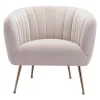Deco Accent Chair Beige & Gold