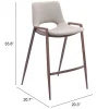 Desi Counter Stool (Set of 2) Beige & Walnut