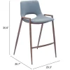 Desi Counter Stool (Set of 2) Blue & Walnut