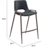 Desi Counter Stool (Set of 2) Black & Walnut