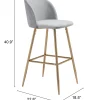 Cozy Barstool Gray & Gold