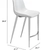 Magnus Counter Stool (Set of 2) White & Silver