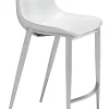 Magnus Counter Stool (Set of 2) White & Silver