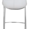 Magnus Counter Stool (Set of 2) White & Silver