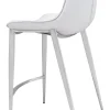 Magnus Counter Stool (Set of 2) White & Silver