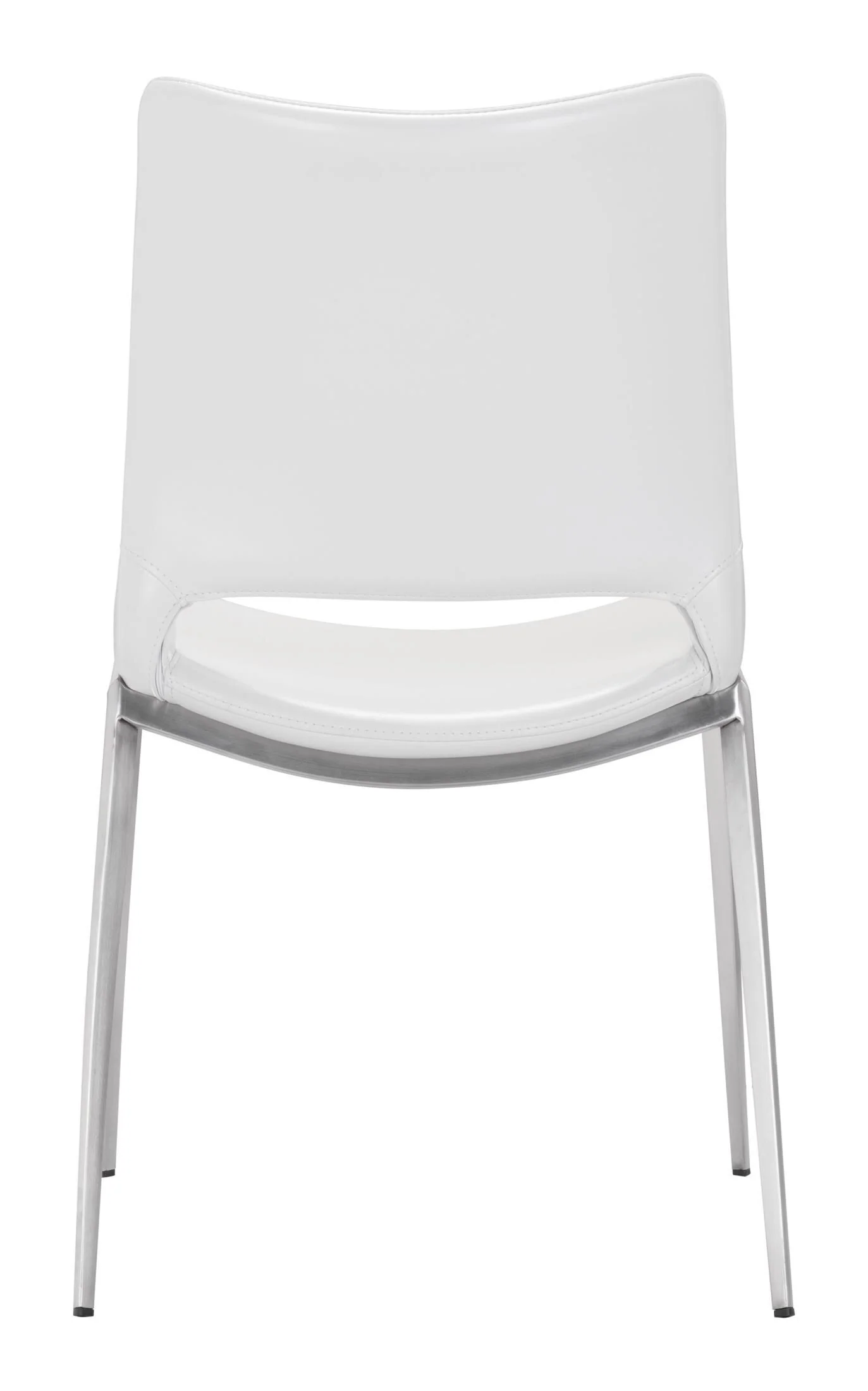 Ace Dining Chair (Set of 2) White & Silver
