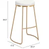 Bree Barstool (Set of 2) White & Gold