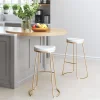 Bree Barstool (Set of 2) White & Gold