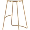 Bree Barstool (Set of 2) White & Gold
