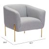 Micaela Arm Chair Gray & Gold