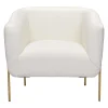 Micaela Arm Chair Ivory & Gold