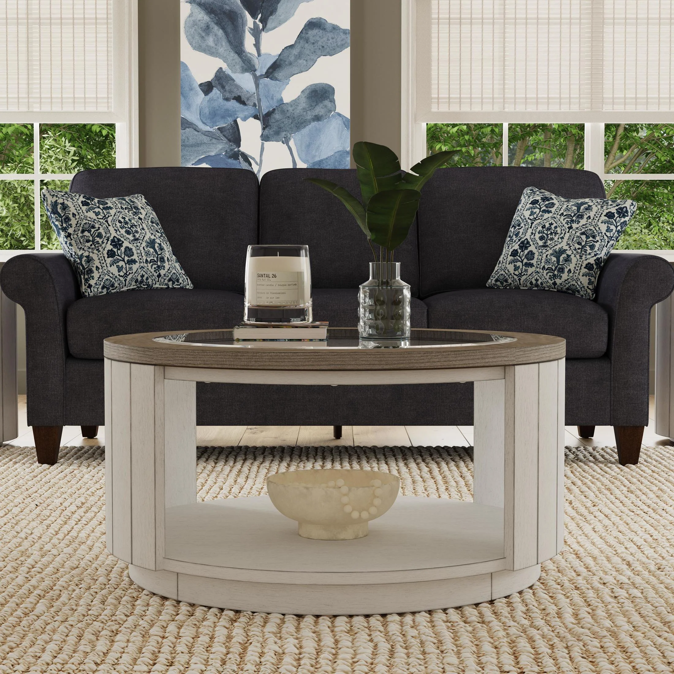 Flexsteel Melody Round Coffee Table with Casters